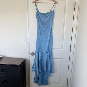 CBR Light Blue High Low Spaghetti Strap Dress